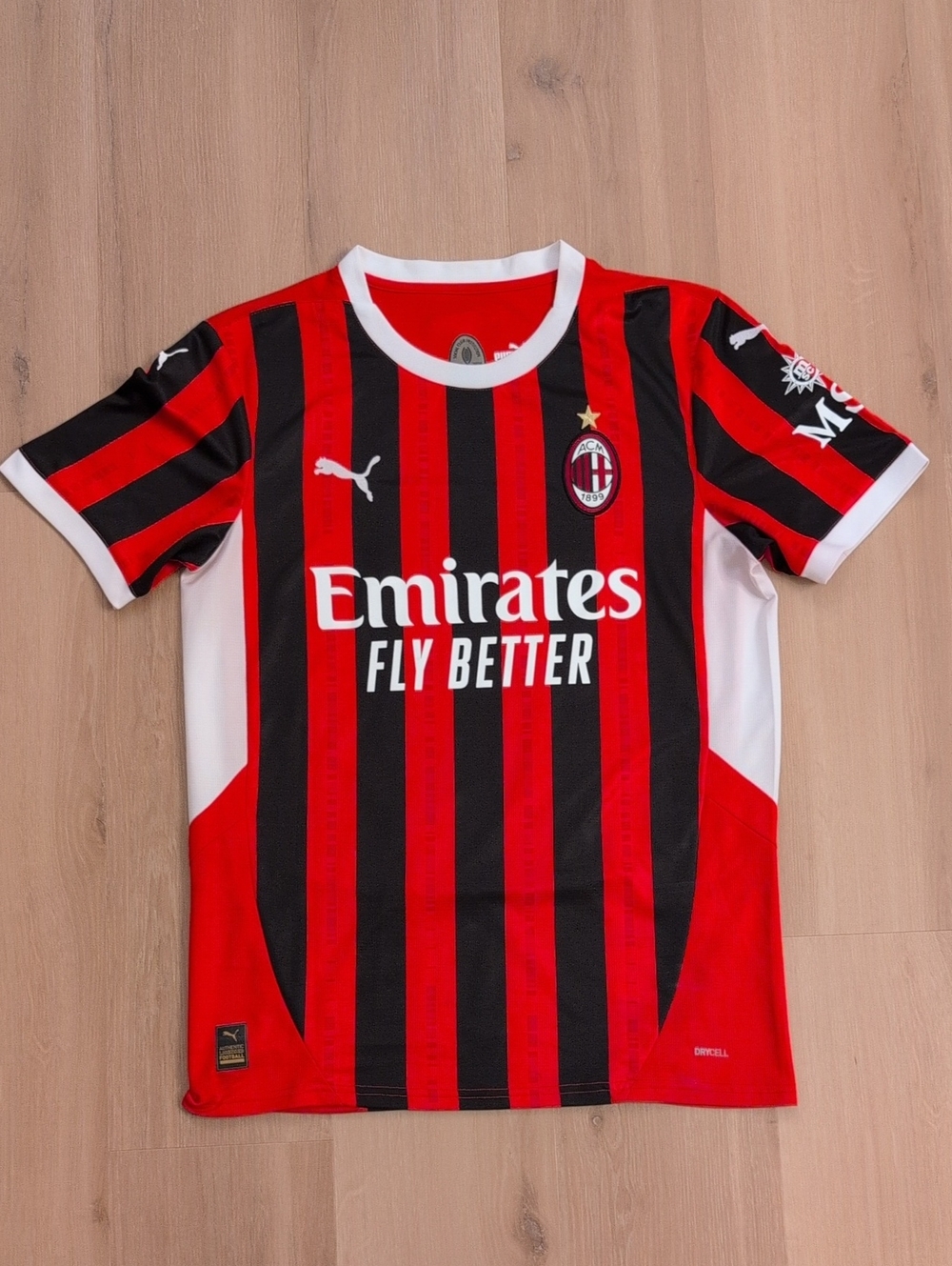 Puma Mens AC Milan Christian Pulisic Home Jersey 2024/2025 Red Black Sz M
